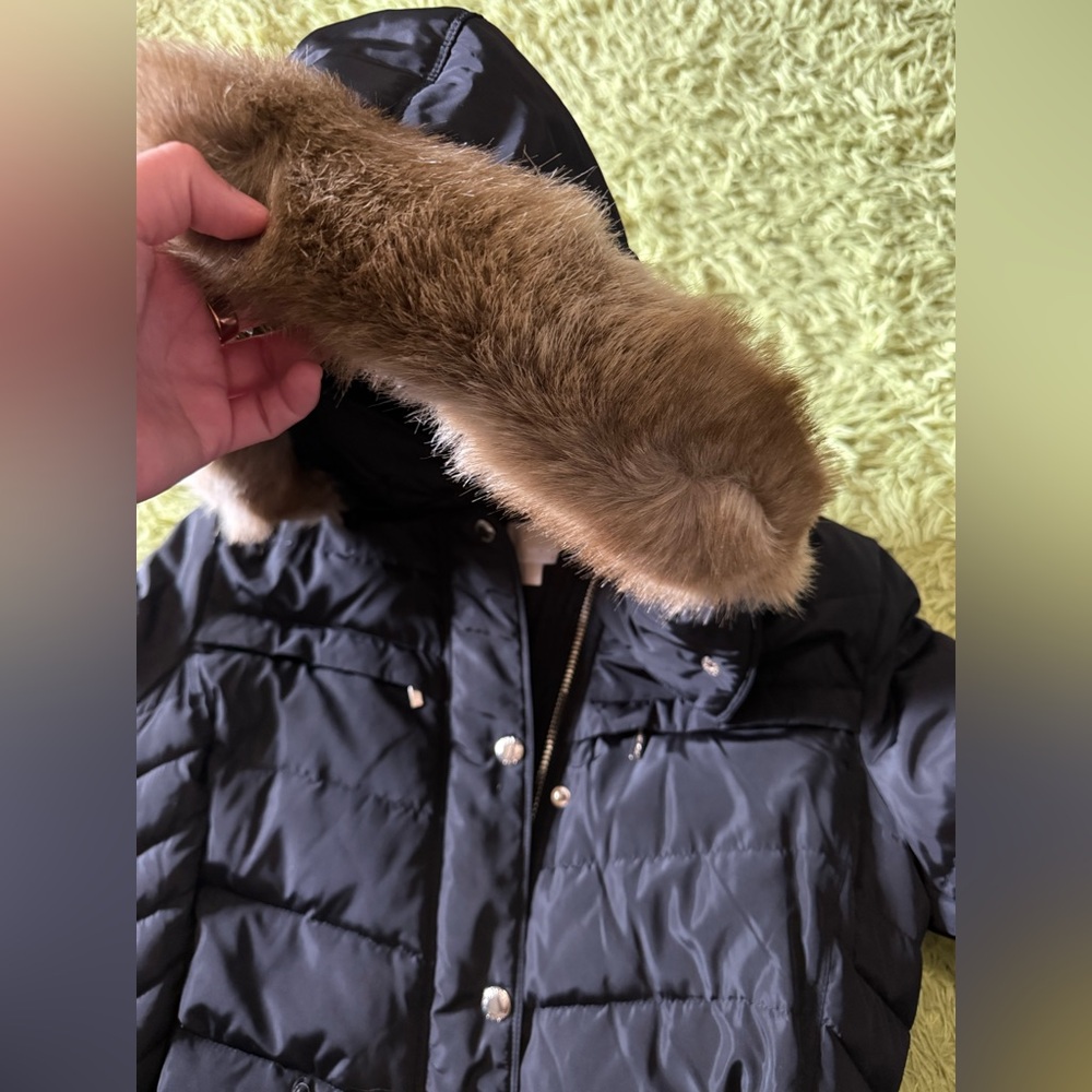 Michael Kors - Women's Faux-Fur-Trim Hooded Belted Puffer Coat - Picture 5 of 11